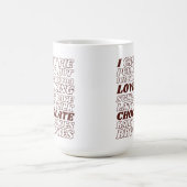 Ich Liebe schokolade alles große Text Spaß Kaffeetasse (Mittel)