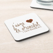 Ich Liebe Schokolade, auf Französisch! Getränkeuntersetzer (Linke Seite)