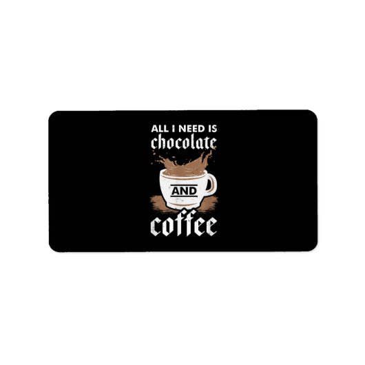 Ich Liebe Schokolade und Kaffee Adressaufkleber (Vorne)