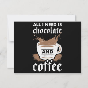 Ich Liebe Schokolade und Kaffee Dankeskarte