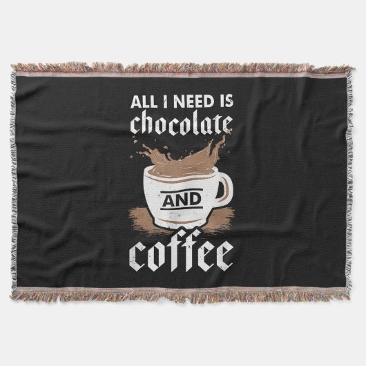 Ich Liebe Schokolade und Kaffee Decke (Vorderseite)