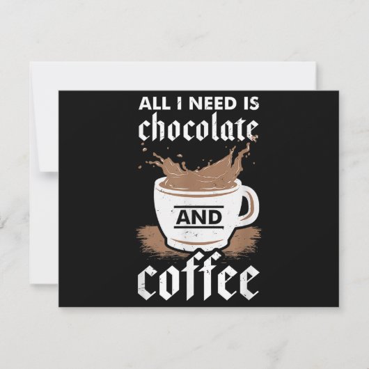 Ich Liebe Schokolade und Kaffee Einladung (Vorderseite)