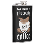 Ich Liebe Schokolade und Kaffee Flachmann (Rechts)