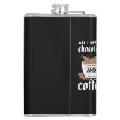 Ich Liebe Schokolade und Kaffee Flachmann (Rückseite)