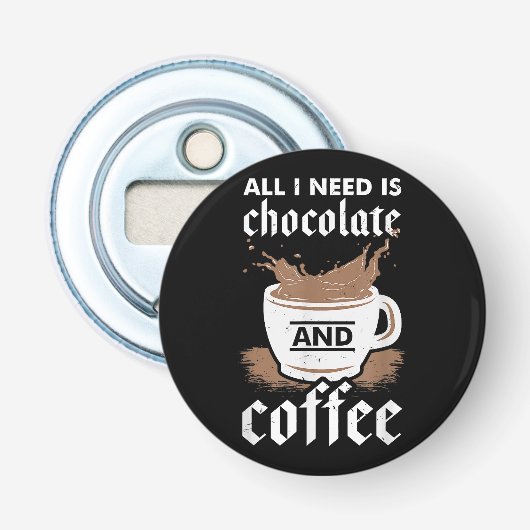 Ich Liebe Schokolade und Kaffee Flaschenöffner (Vorderseite)