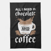 Ich Liebe Schokolade und Kaffee Geschirrtuch (Vertikal)