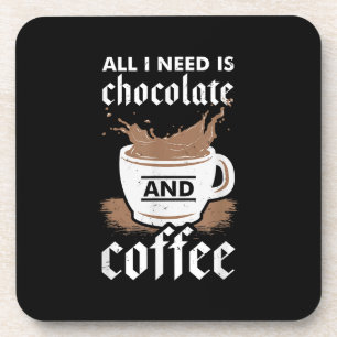 Ich Liebe Schokolade und Kaffee Getränkeuntersetzer