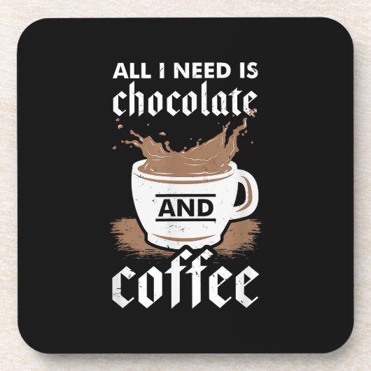 Ich Liebe Schokolade und Kaffee Getränkeuntersetzer (Vorderseite)
