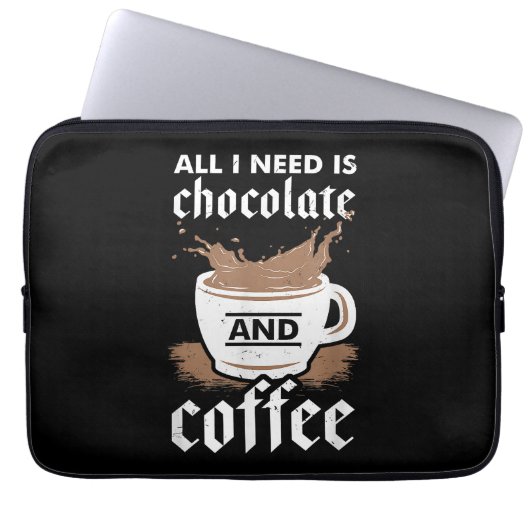 Ich Liebe Schokolade und Kaffee Laptopschutzhülle (Vorderseite)