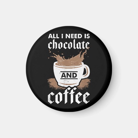 Ich Liebe Schokolade und Kaffee Magnet (Vorne)