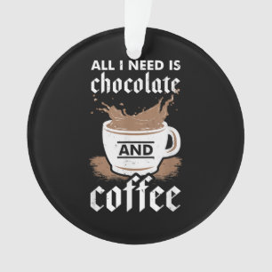 Ich Liebe Schokolade und Kaffee Ornament
