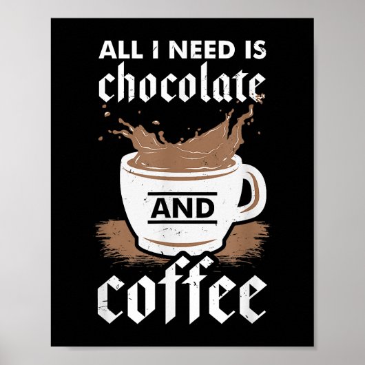 Ich Liebe Schokolade und Kaffee Poster (Vorne)