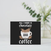 Ich Liebe Schokolade und Kaffee Postkarte (Stehend Vorderseite)