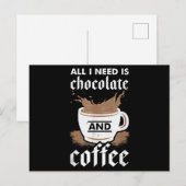 Ich Liebe Schokolade und Kaffee Postkarte (Vorne/Hinten)