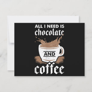 Ich Liebe Schokolade und Kaffee Postkarte