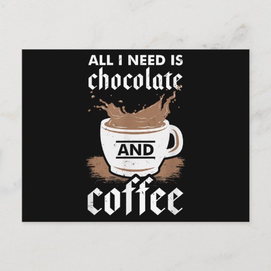 Ich Liebe Schokolade und Kaffee Postkarte (Vorderseite)