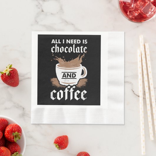 Ich Liebe Schokolade und Kaffee Serviette (Beispiel)