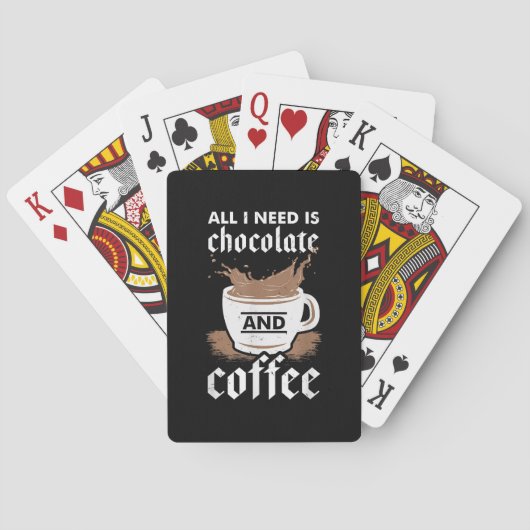 Ich Liebe Schokolade und Kaffee Spielkarten (Rückseite)