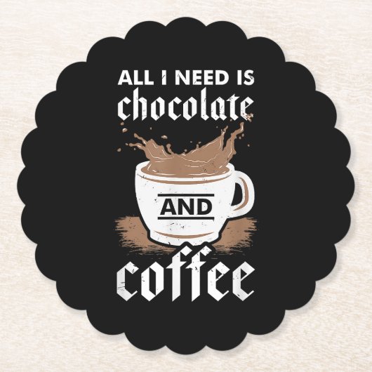 Ich Liebe Schokolade und Kaffee Untersetzer (Vorderseite)