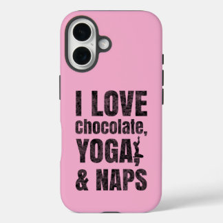 Ich liebe Schokolade, Yoga und Nickerchen | iPhone 16 Hülle