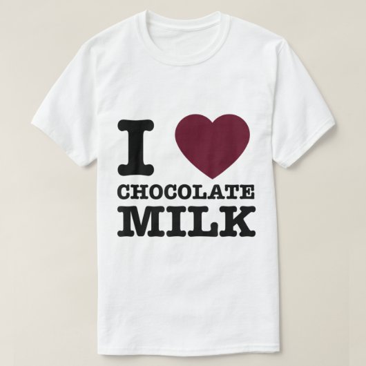 Ich liebe Schokoladenmilch-Design T-Shirt (Design vorne)