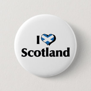 Ich liebe Schottland-Flagge Button