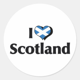 Ich liebe Schottland-Flagge Runder Aufkleber