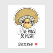 Ich Liebe schubst so viel lustige Pilzpuppe Aufkleber (Blatt)