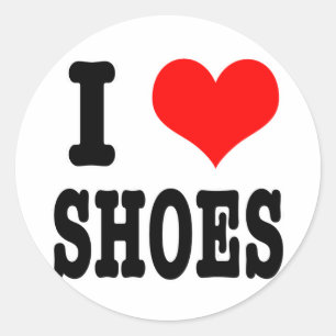 ICH LIEBE Schuhe Runder Aufkleber