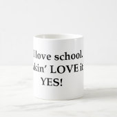 Ich Liebe Schule. Liebe, Mann, JA! Kaffeetasse (Mittel)