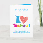 Ich Liebe Schule. Zurück zum Abschluss des Cartoon Karte (Vorderseite)