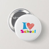 Ich Liebe Schule. Zurück zur Schule. Cartoon Absch Button (Vorne & Hinten)
