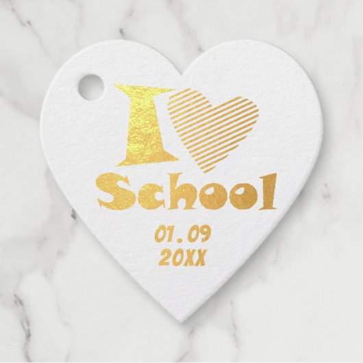 Ich Liebe Schule. Zurück zur Schule. Cartoon Absch Geschenkanhänger (Vorderseite)