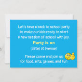 Ich Liebe Schule. Zurück zur Schule. Cartoon Einladung (Rückseite)