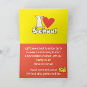 Ich Liebe Schule. Zurück zur Schule. Cartoon Karte (Innenseite)