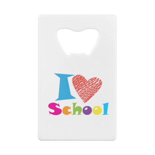 Ich Liebe Schule. Zurück zur Schule. Cartoon Niedl Geldbeutel Flaschenöffner (Rückseite)