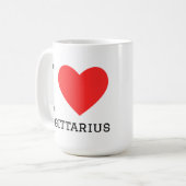 Ich liebe Schütze Kaffeetasse (Vorderseite Links)