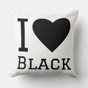 Ich liebe Schwarz Kissen