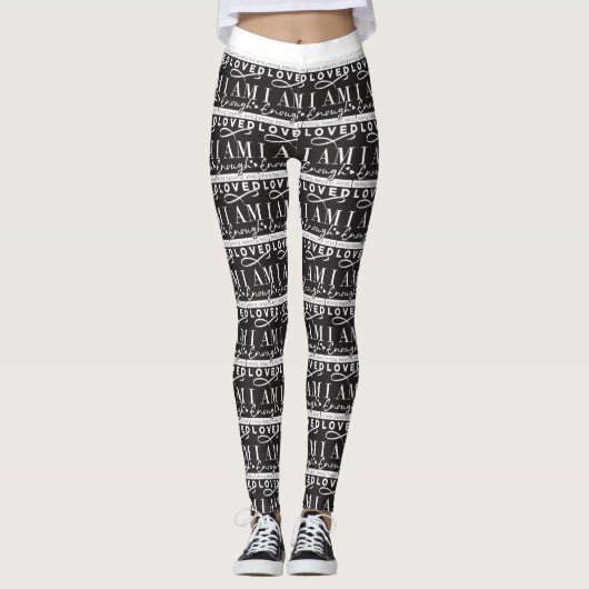 Ich liebe schwarz-weiße Leggings (Vorderseite)