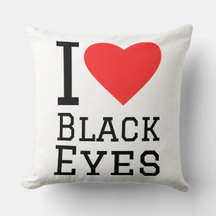 Ich liebe schwarze Augen Kissen