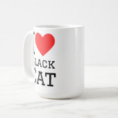 Ich liebe schwarze Katze Kaffeetasse (Vorderseite Links)