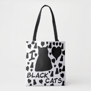 Ich liebe schwarze Katzen Süße Katzenliebhaber-Tra Tasche