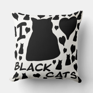 Ich liebe schwarze Katzen Süße Katzenliebhaber-Wur Kissen