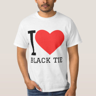 Ich liebe schwarze Krawatte T-Shirt