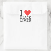 Ich Liebe schwarze Leben Quadratischer Aufkleber (Tasche)