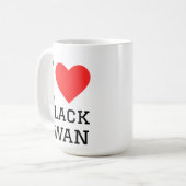 Ich liebe schwarzen Schwan Kaffeetasse (Vorderseite Links)