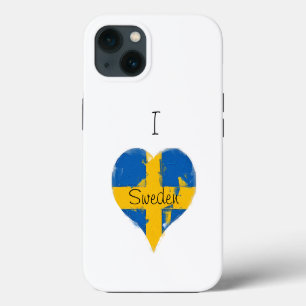 Ich liebe Schweden Gemalte schwedische Flagge iPhone 13 Hülle