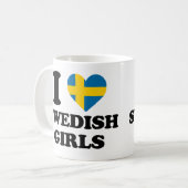 Ich Liebe Schwedische Mädchen Kaffeetasse (Vorderseite Links)
