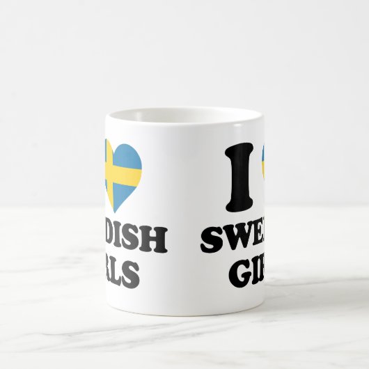 Ich Liebe Schwedische Mädchen Kaffeetasse (Mittel)
