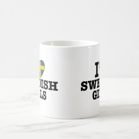 Ich Liebe Schwedische Mädchen Kaffeetasse (Mittel)